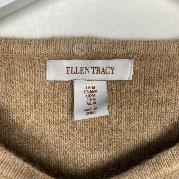 Ellen Tracy Women's Size M Knit Cardigan Wool Blend Button Front Long Sleeve - Picture 3 of 9